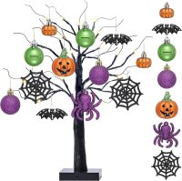 Valery Madelyn 16-Inch Halloween Black Tree with Ornaments